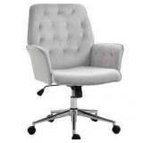 Vinsetto Light Grey Velvet Fabric Desk Chairs with Adjustable Height and Padded Armrests  Customer Returns See Pictures