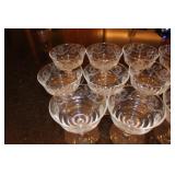 Set of 11 Etched Sherbet Dishes