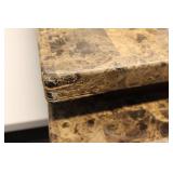 Set of 2 Faux Granite-topped End Tables