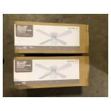 Lot of 2 Littleton 42 in. LED Indoor White Ceiling Fan with Light Kit Customer Returns See Pictures