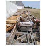 Lot of Wooden Construction Framework with Metal Braces