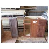 Assorted Wood Cabinets and Shelving Units