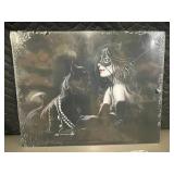 2-Piece Artwork Lot - American Pit Bull Terrier and Woman with Cat