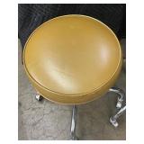 Pair of Adjustable Swivel Rolling Stools with Chrome Base