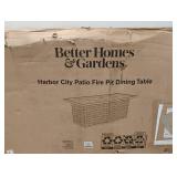 NEW BETTER HOMES & GARDENS HARBOR CITY PATIO FIRE PIT DINING TABLE