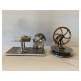 Powerful Hot Air Stirling Engine Model Toy Mini Electricity Generator Motor, Hand Carved Wooden Train Whistle, Vintage Clock Chimes,