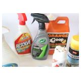 Assorted Cleaning Products and Bins