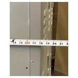 6-Door Double-Tier Standard 16 gauge steel Metal Lockers With Keys - Good Condition! 78" x 18" x 45.5" *Note Back Leg Left Side Is Bent - Wood Blocks On Both Sides For Added Support!