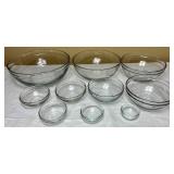 Anchor Hocking Glass Mixing Bowls Complete 10 Clear Nesting Food Prep