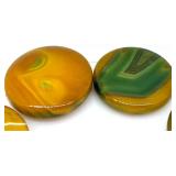 Green and Yellow Jasper Magic Agate Round Stones (9)