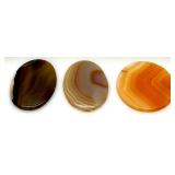 Various Amber Colored polished Agates (9)