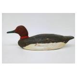 Vintage Duck Decoy with Red Ribbon