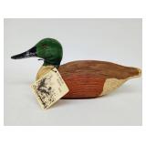 Vintage AMERICAN WATER FOWL SERIES Wood Carved Spoonbill Duck Decoy - Glass Eyes