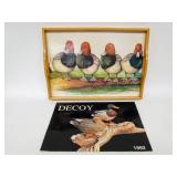 Vintage Wooden Duck Tray with 1992 Duck Decoy Calendar