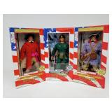 Three SOLDIERS OF THE WORLD 12" Posable Action Figures including Vietnam and Revolutionary War