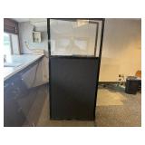 Plexiglass Guard with Transaction Slot and Standing Two Panel Screen