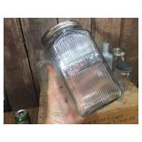 12 Vintage Glass Bottles/Containers - Embossed