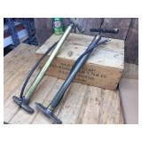 2 Antique Brass Tire Pumps Including Early Ford