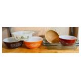 Vintage Pyrex Bowls and Casserole Dish