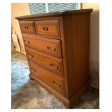 Vintage Tall Dresser with 5 Drawers by United