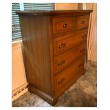 Vintage Tall Dresser with 5 Drawers by United