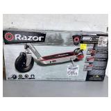Razor Black Label E100 Electric Scooter  Silver/Red, up to 10 mph, 8" Pneumatic Front Tire, for Kids Ages 8+