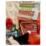 Sterilite Bin Holiday Items Xmas Mix, Hat, Tablecloth, Lights, Mikawsa Tray,  Candles MIX