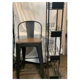 Bar stool & Display Rack Seat needs to be fastened, Black 4 layer display  metal rack