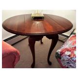 Vintage Drop Side Table Oval Measuring 32" X 28" X 24 1/2" Solid Wood