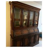 Vintage Drexel China Hutch Display Cabinet in Two Pieces Measuring 79"H X 18"D X 63"W