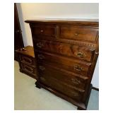 Ethan Allen Vintage Solid Wood Six Drawer Upright Dresser Measuring 38" X 20" X 46 1/2"