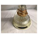 Cut Glass And Brass Like Base Table Lamp Measuring 27" Tall