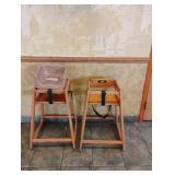 2 WOODEN HIGH CHAIRS