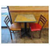 COMMERCIAL RESTAURANT DINING TABLE WITH 2 CHAIRS