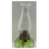 Vintage Uranium Glass Oil Lamp (VERY COOL)
