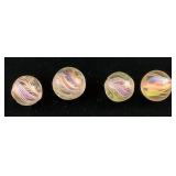 Vintage German Handmade Divided Ribbon Swirl Marbles 1=  .5640 In. 1=  .5855 In. 1= .5725 In. 1= .6310 In. (Sizes Will Vary Do To Being Handmade)