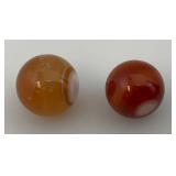Vintage Handmade Agate Marbles Some Bullseye 1= .7735 In. 1=  .7180 In. 1= .5975 In. 1= .5715 In. 1= .5480 In. (Sizes Will Vary Do To Being Handmade)