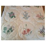 Floral Applique Full Size Quilt with Pillow Shams