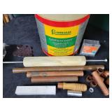 Woodturning Collection plus Large Assortment of Wood Pieces in Container