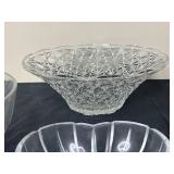 Glass Crystal Serving Bowls, Heart Shaped Dish and VTG Candy Dish