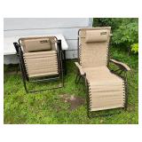 Two Folding Full Length Lawn Chairs
