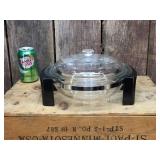 Classic PYREX #024 Clear Round Glass Casserole with Stand!