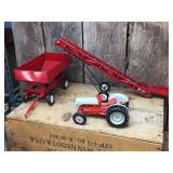 Vintage ERTL Toy Farm Implements - Tractor - Wagon - Elevator