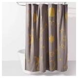 Lot of 2 Room Essentials Celestial Metallic Shower Curtain Size 72 in x 72 in-Gray