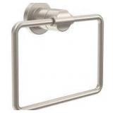 Set of 2 DELTA FAUCET NIC46-DN Nicoli Wall Mount Square Closed Towel Ring Bath Hardware Accessory in Brushed Nickel