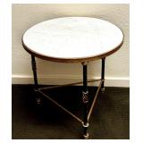 Vintage Marble Top Circular Accent Table