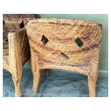 Pair of Hand Carved Wooden Chairs by Ramon Nicholas Figueroa Castro