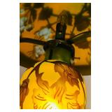 Vintage Galle Style Glass Table Lamp