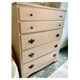 Vintage Tall Painted White Dresser