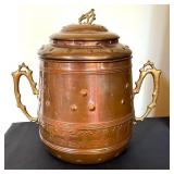 Vintage Copper and Brass Lidded Vessel